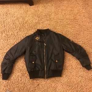 BEAND NEW W TAGS BLACK BOMBER JACKET